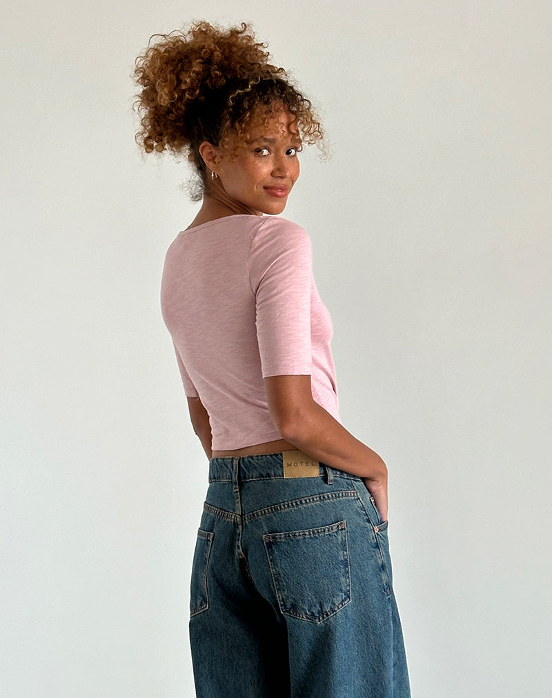 Imagen de Ralda Curved Jersey Tee in Pink Lady