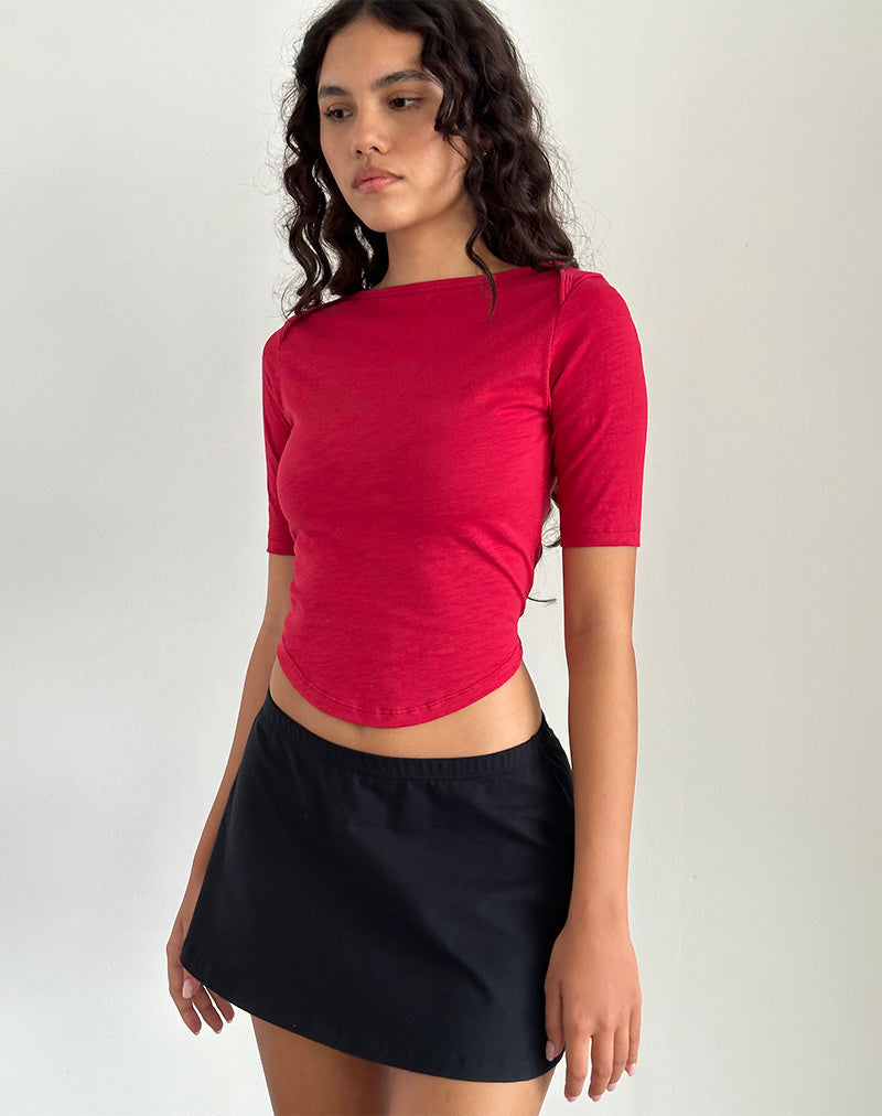 Imagen de Ralda Curved Jersey Tee in Adrenaline Red