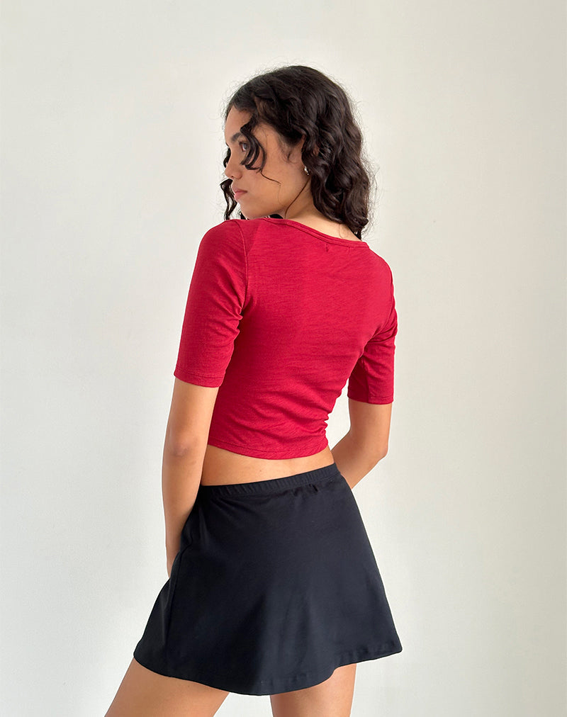 Imagen de Ralda Curved Jersey Tee in Adrenaline Red