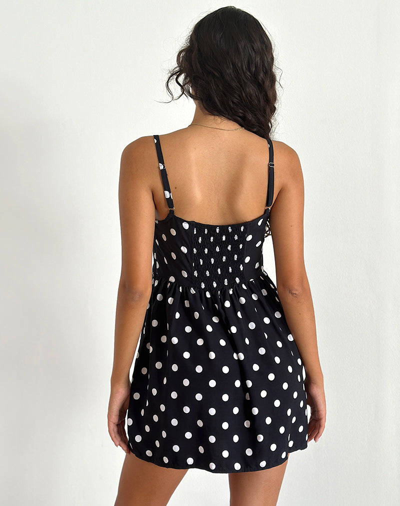 Imagen de Ramana Mini Dress in 80s Polka Negro