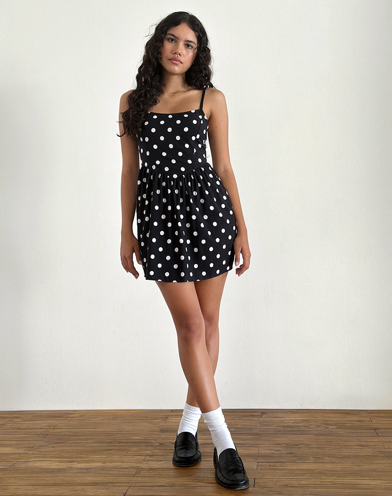 Ramana Mini Dress in 80s Polka Negro