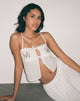 Imagen de Ramika Tie Front Embroidered Cami Top in White Broderie