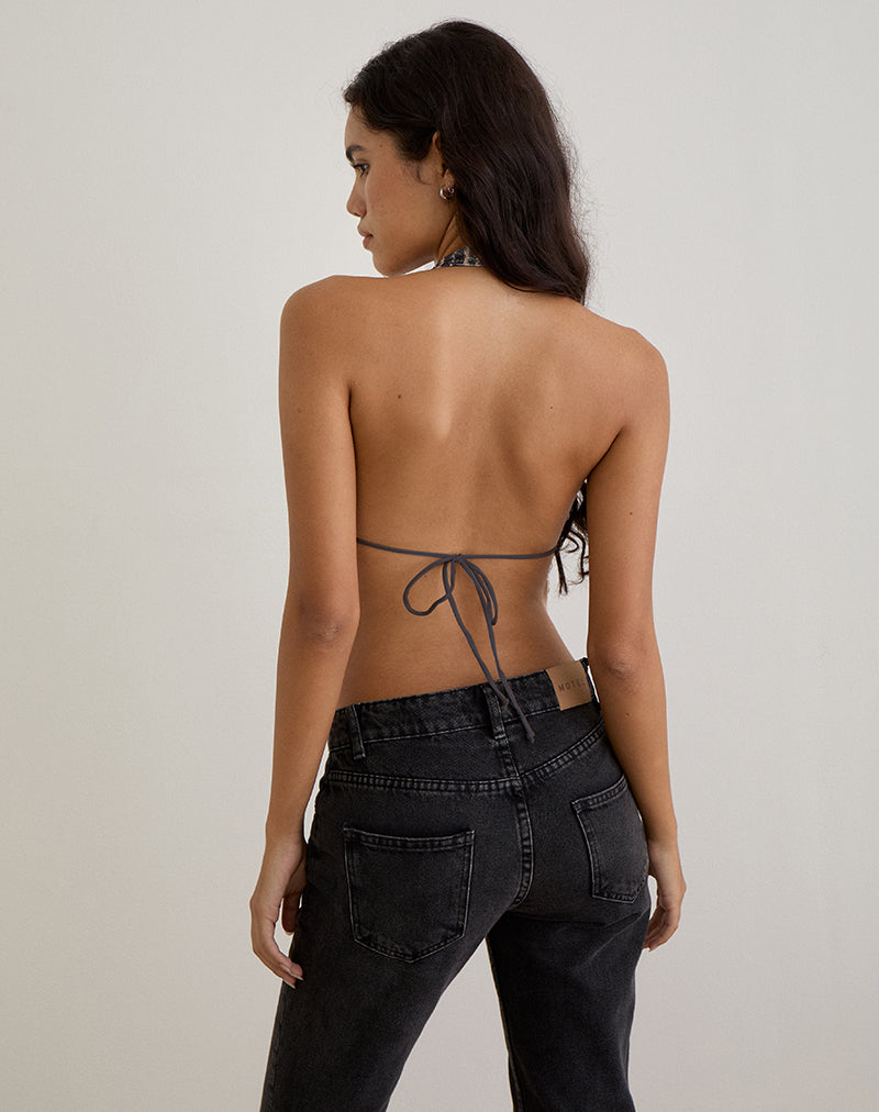 Imagen de Ramilo Top en Lentejuelas Vintage Check Marrón