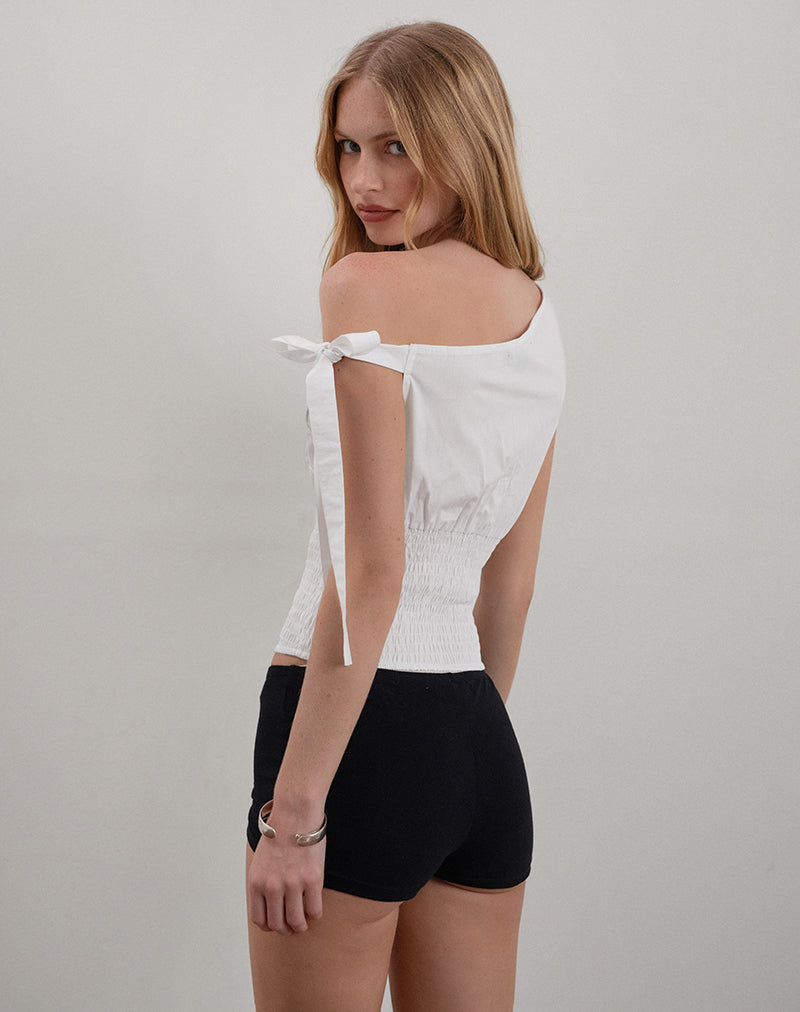 Imagen de Rantha Shirred Waist Top Blanco