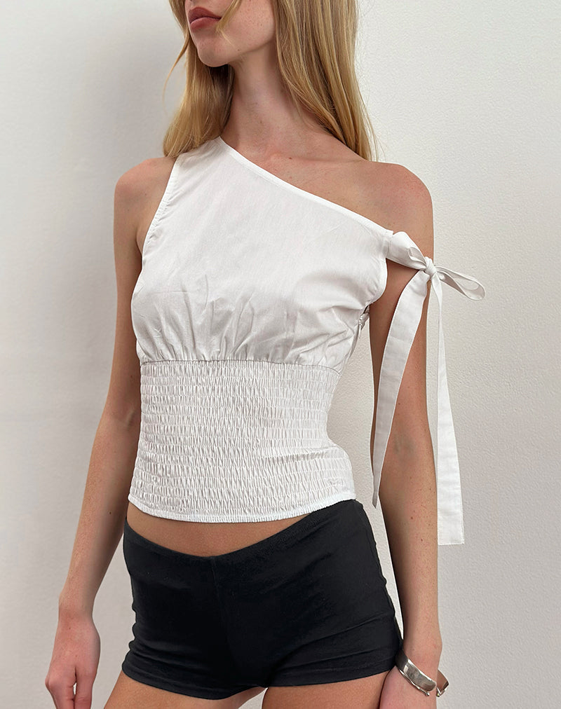 Top Rantha Blanco con Cintura Remallada