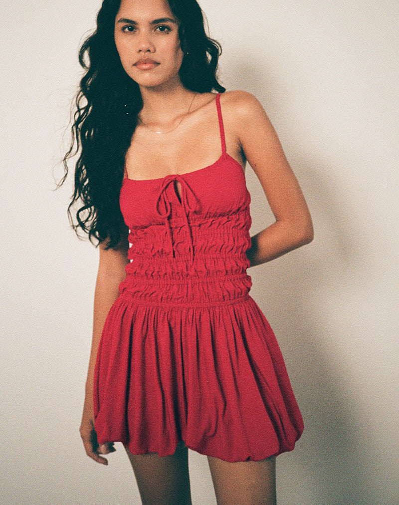 Imagen de Rasmil Bubble Mini Dress in Adrenaline Red