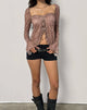 Imagen de Ratu Top en Malla Vintage Paisley Rosa