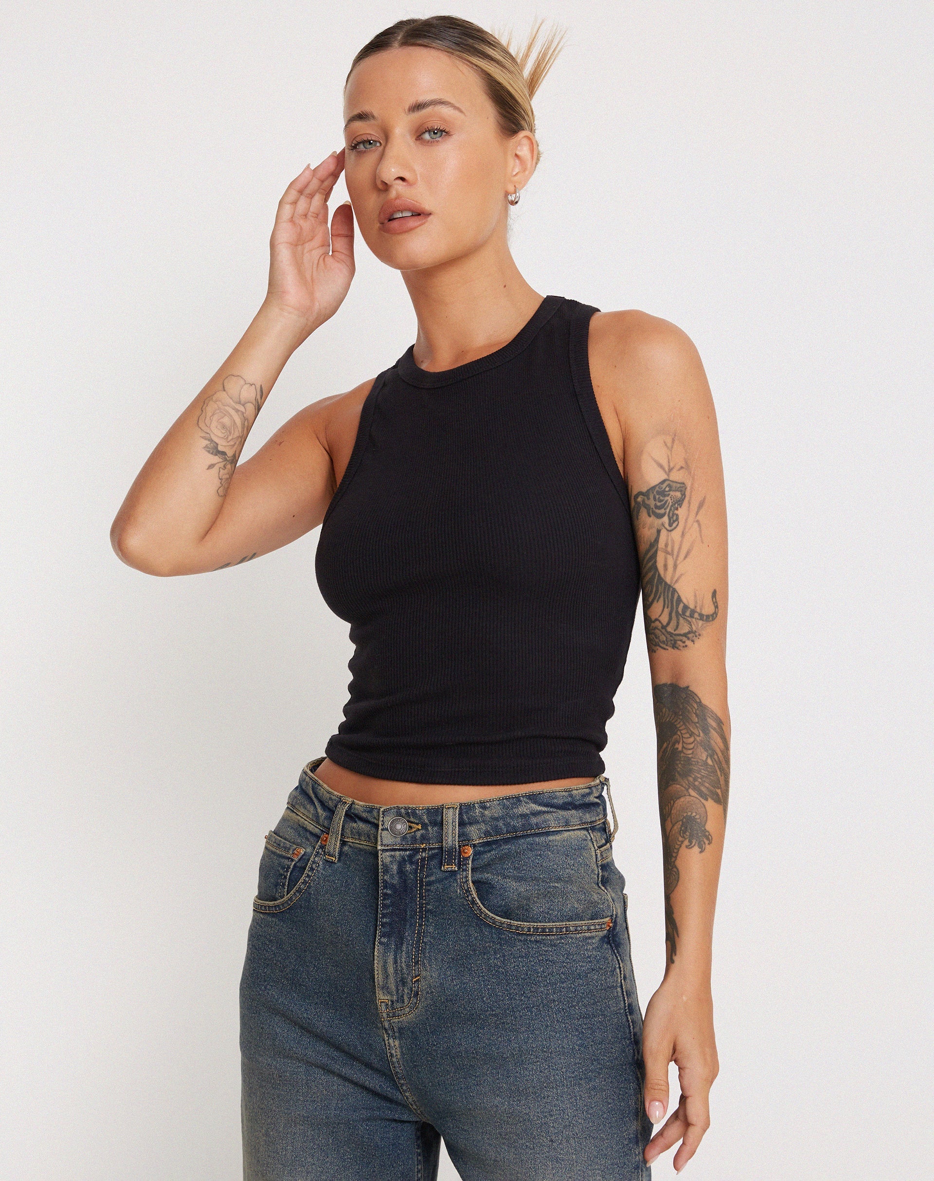 Imagen de Rave Vest Top en rib negro