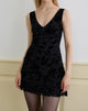 Imagen de Rawson Mini Vestido en Flock Leaf Flower Negro
