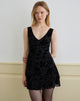 Imagen de Rawson Mini Vestido en Flock Leaf Flower Negro