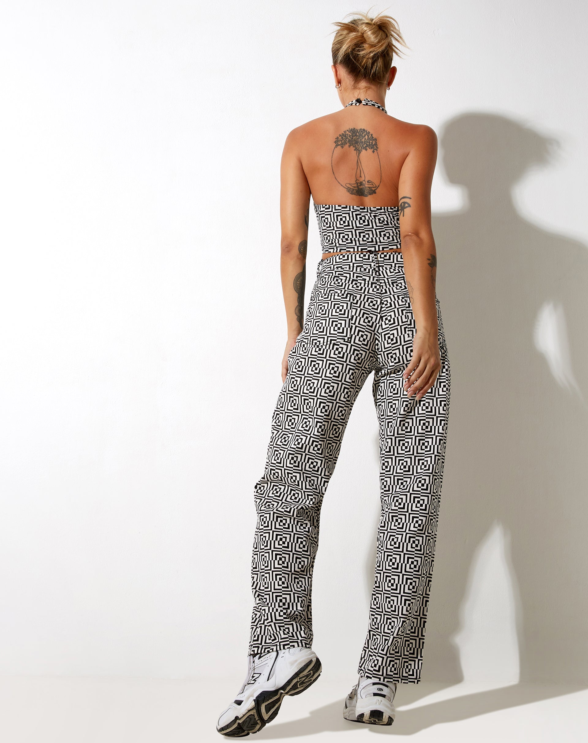 Imagen de Reis Crop Top en Optic Square Blanco y Negro