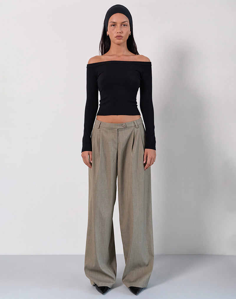 Top Renie Bardot de punto negro