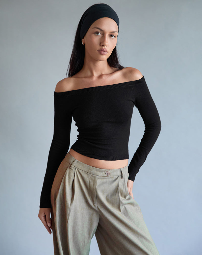 Imagen de Renie Bardot Top de punto negro