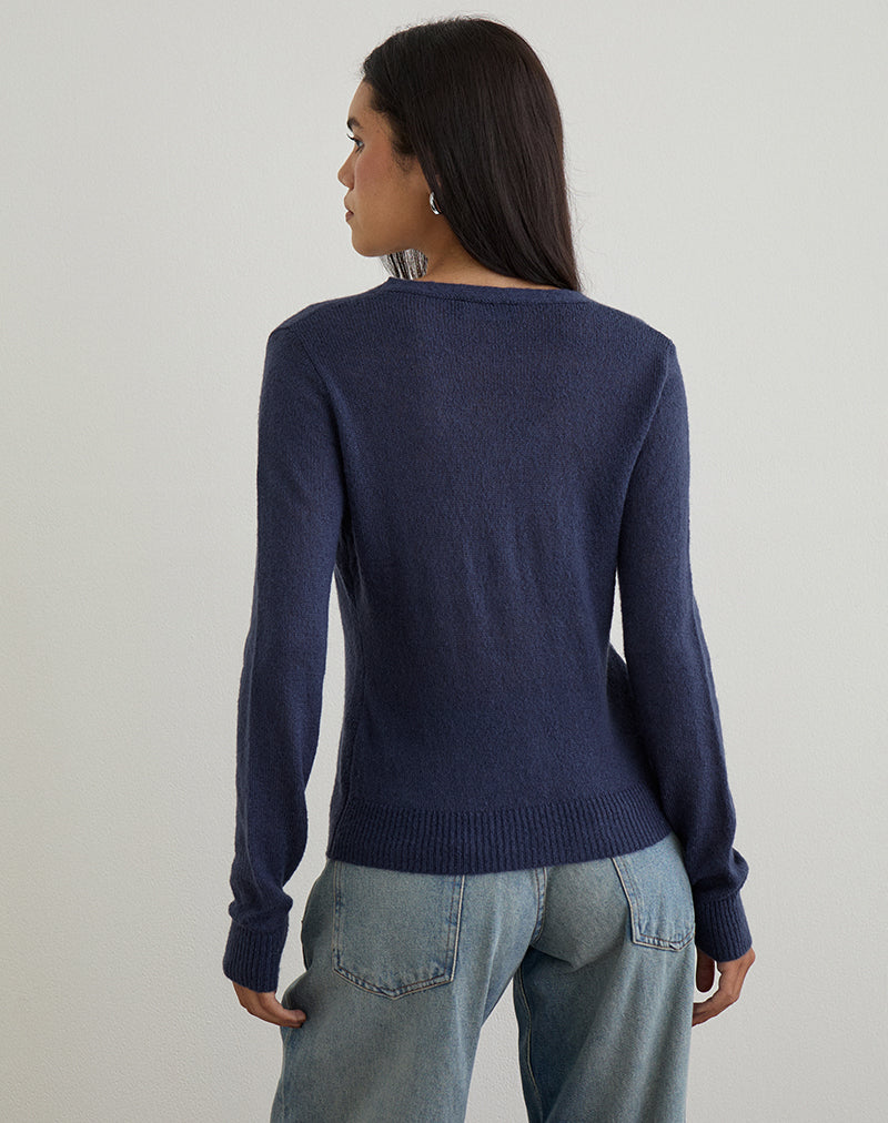 Imagen de Renisa Cardigan in Sheer Knit Navy