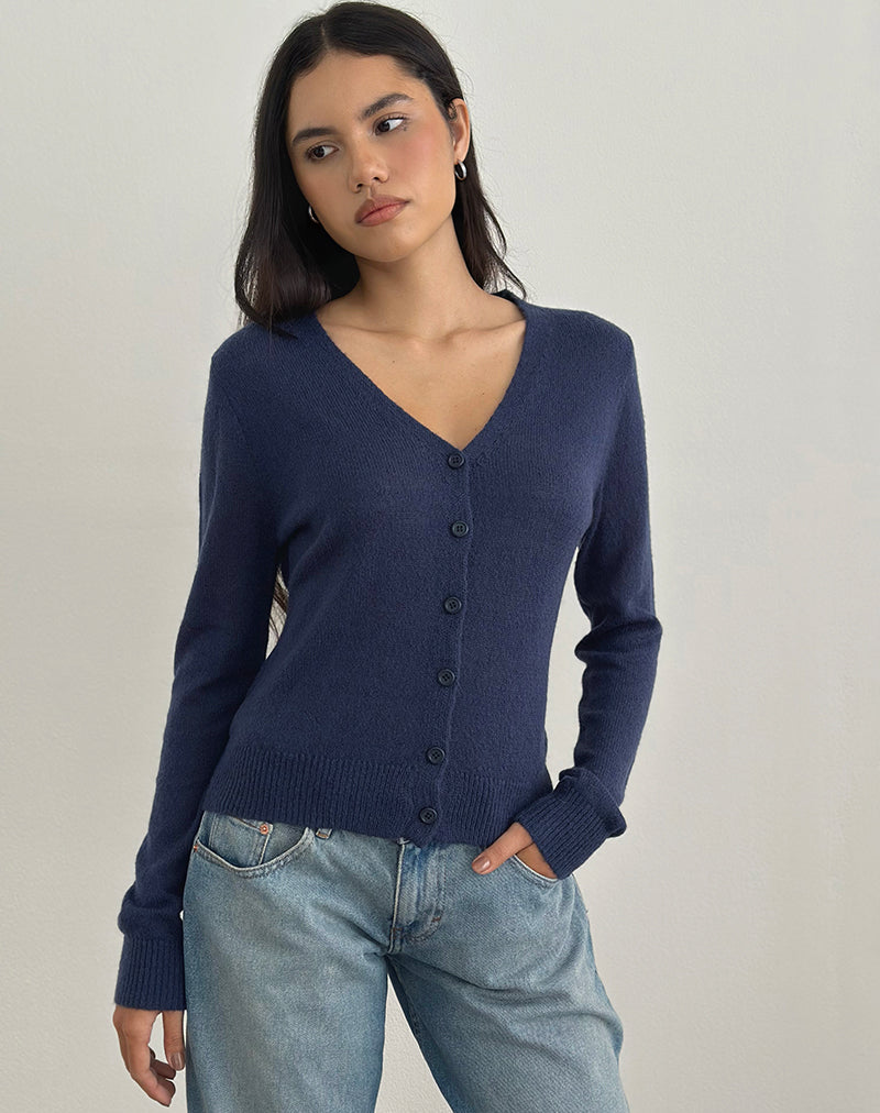 Imagen de Renisa Cardigan in Sheer Knit Navy