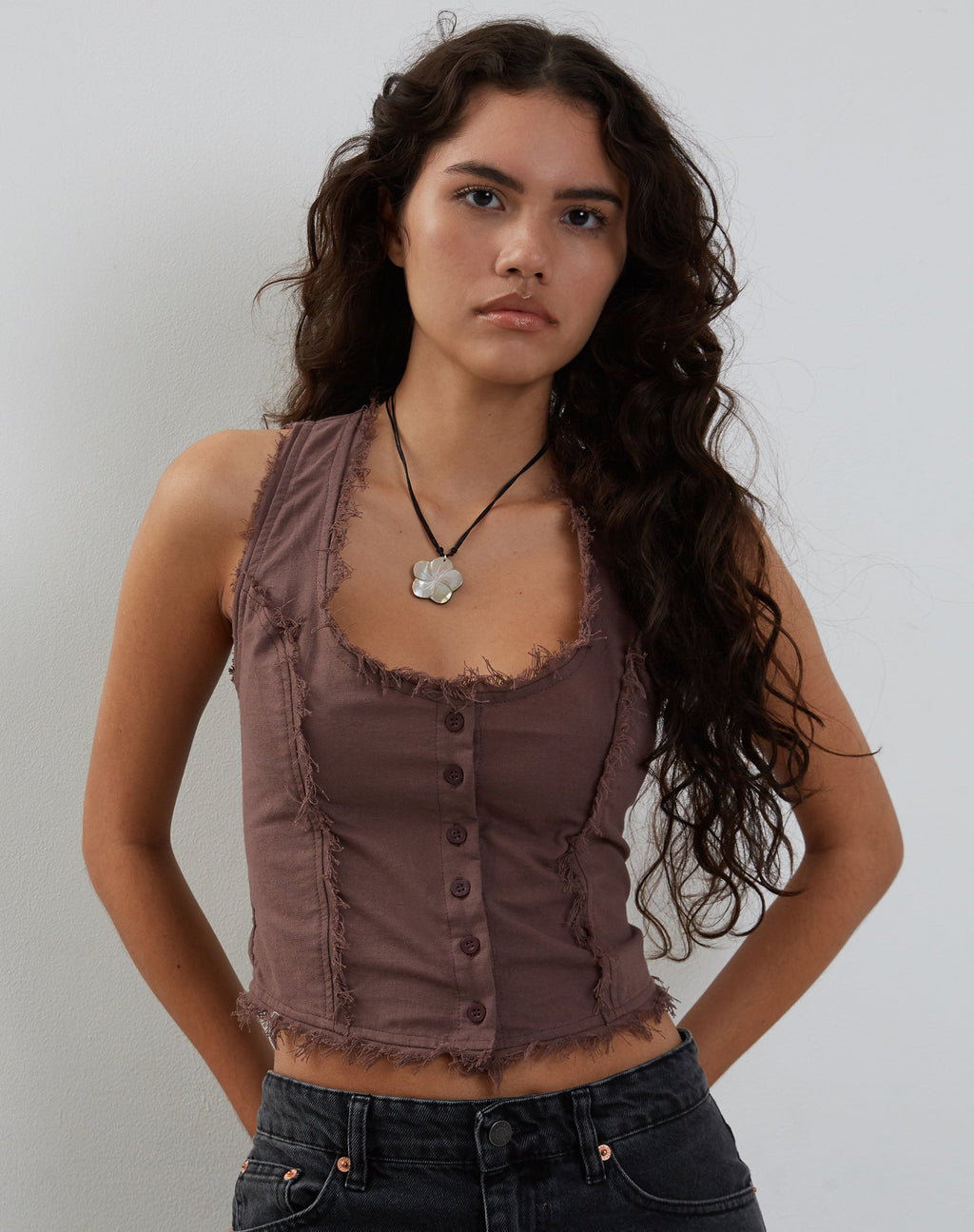 Cami Top Abotonado Ayara en Topo Profundo