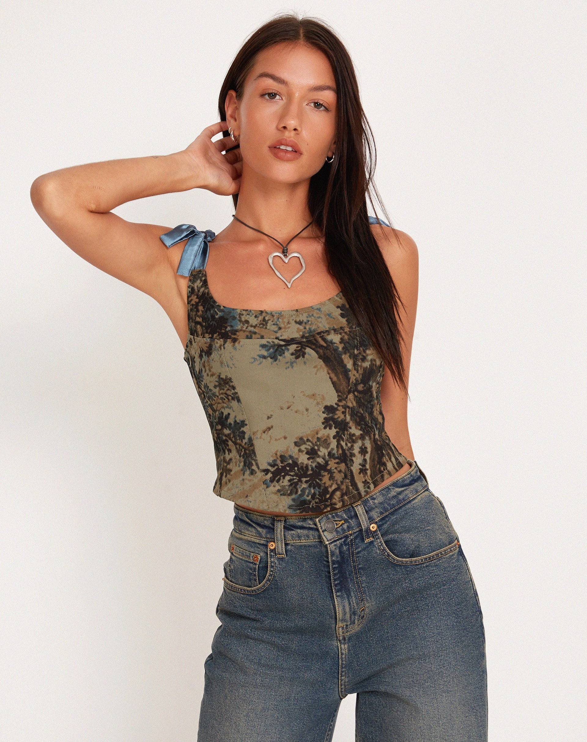 Imagen de Jatmi Corset Top en Tapiz Marrón Bosque
