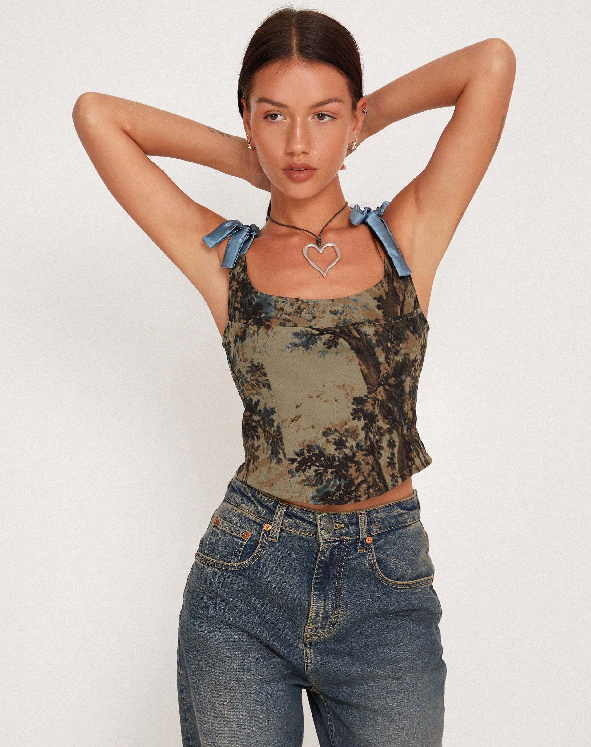 Imagen de Jatmi Corset Top en Tapiz Marrón Bosque