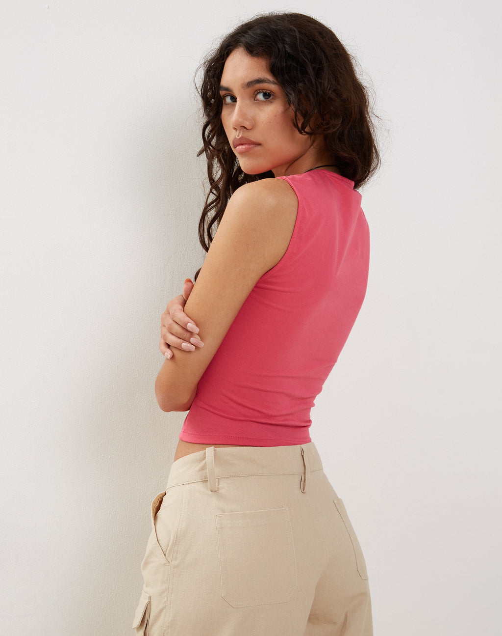 Jinsu Crop Top en rosa intenso