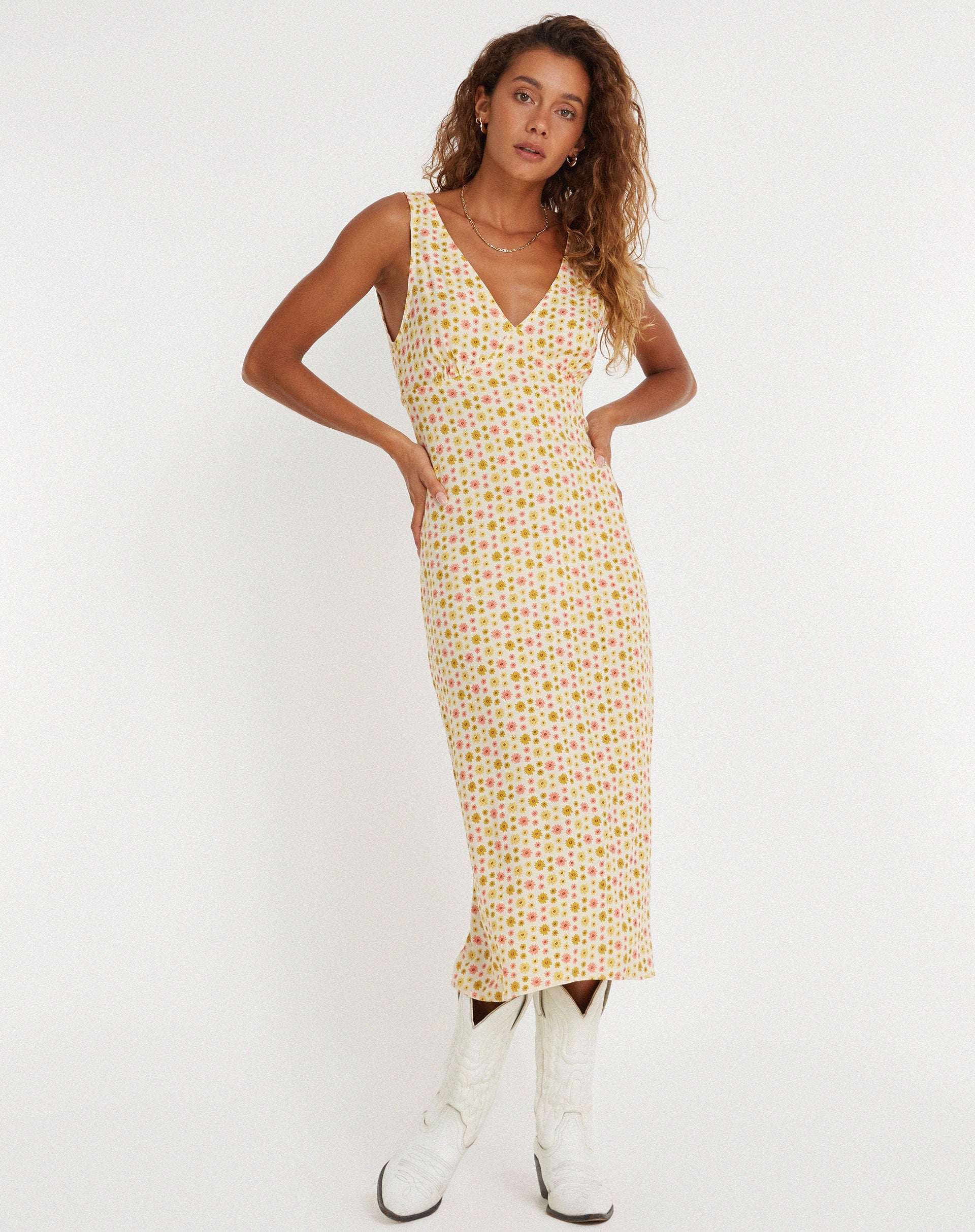 imagen de Lisheva Midi Dress in Daisy Chain Cream
