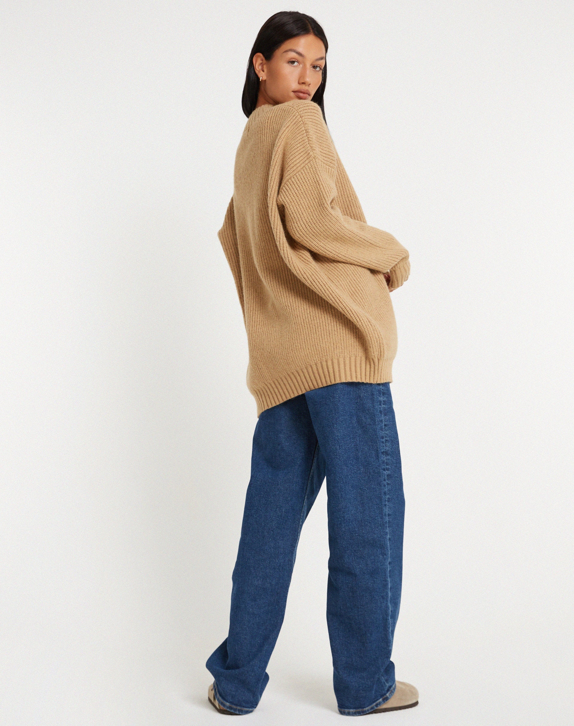 Imagen del jersey Mody de canalé color canela