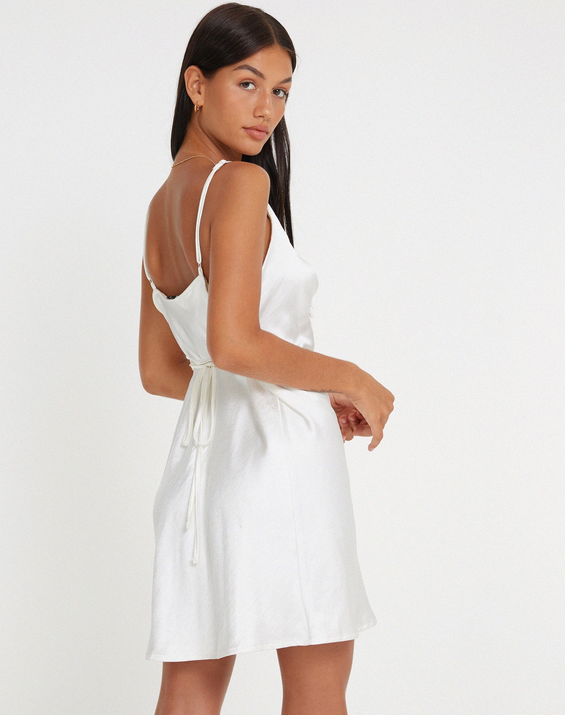 Imagen de Paiva Slip Dress in Satin Ivory