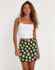 Minifalda Riani en bonito estampado floral negro y amarillo