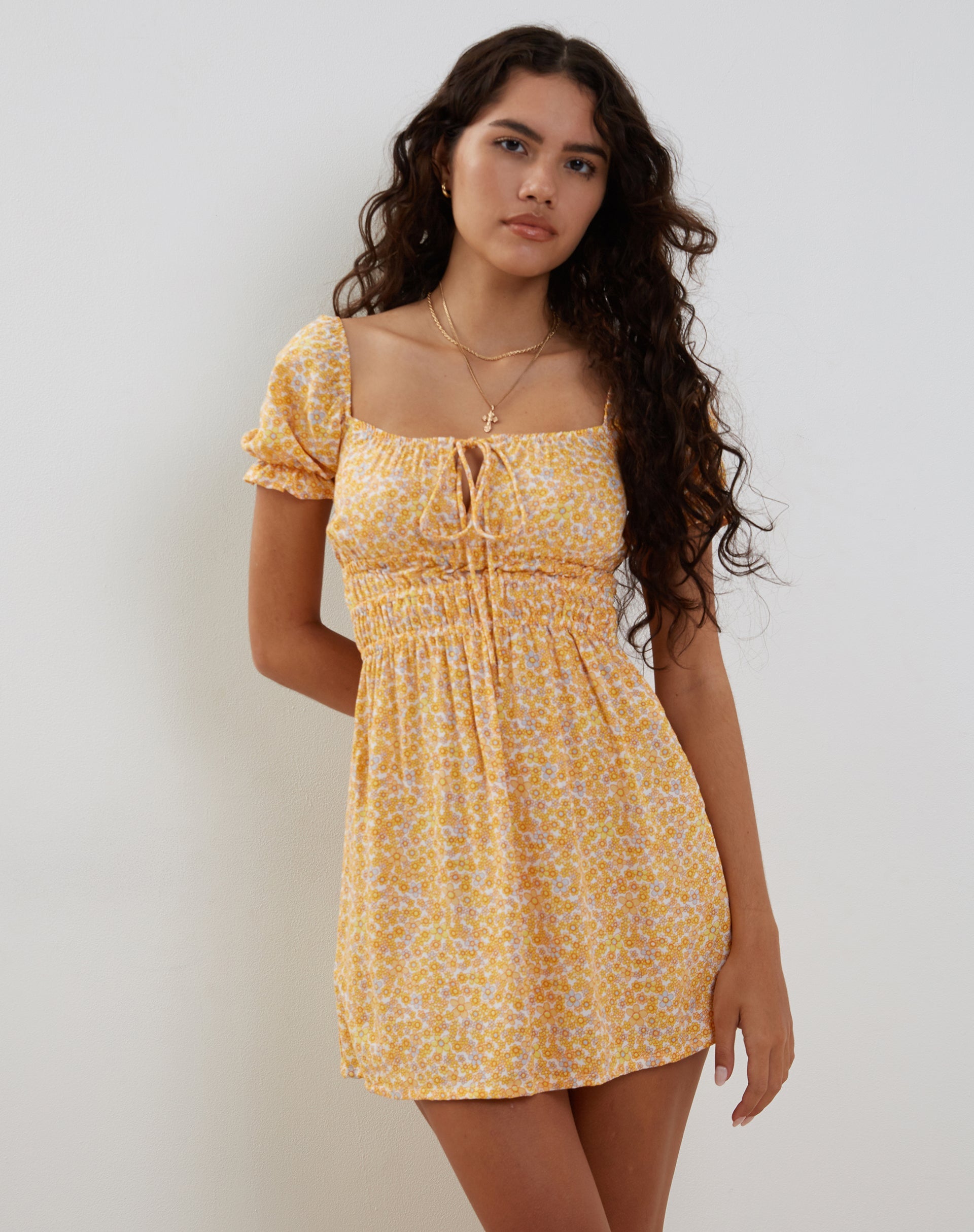 Imagen de Rosmilly Minivestido Flower Garden Amarillo