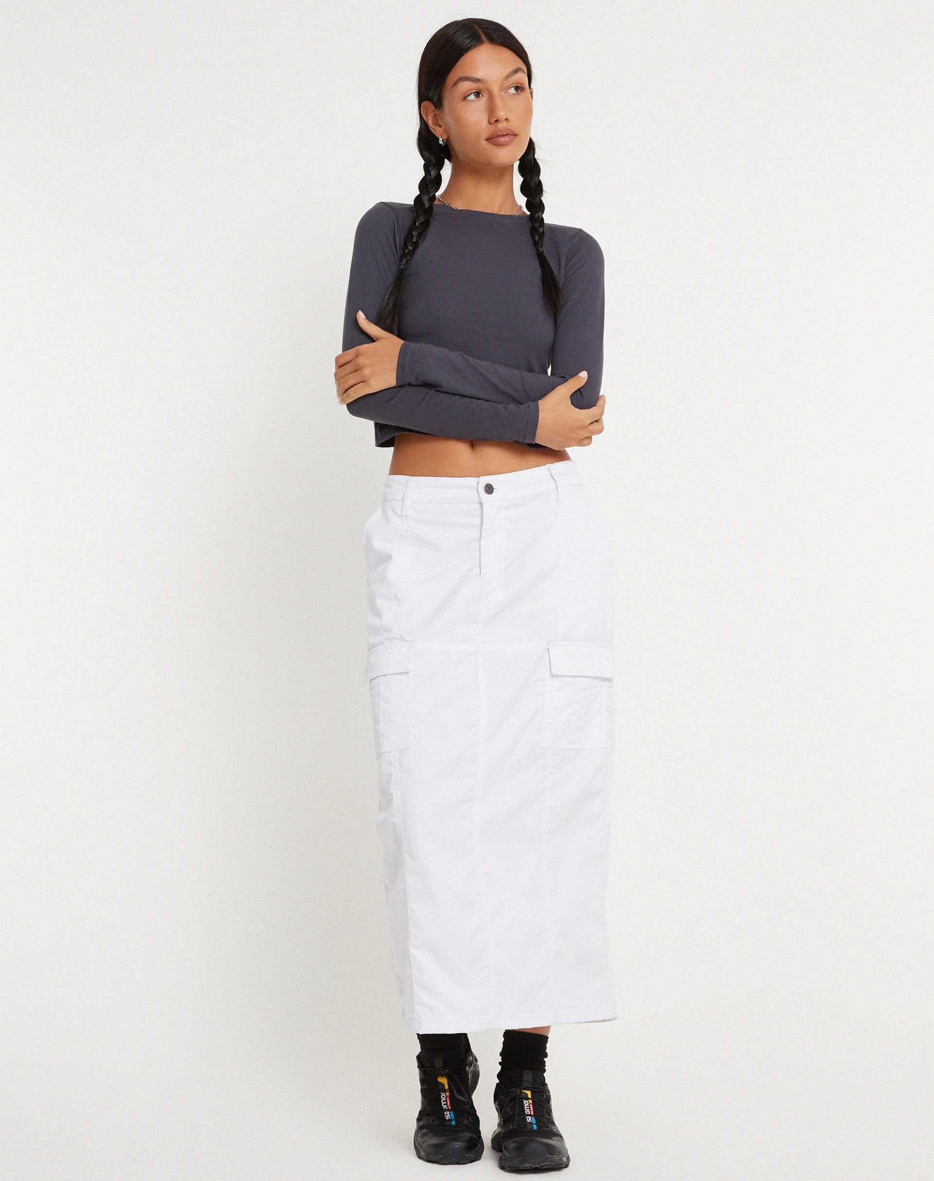 Imagen de Widya Falda Cargo Maxi Blanca