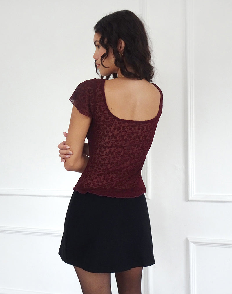 Imagen de Retina Top en Ditsy Flock Burnt Maroon