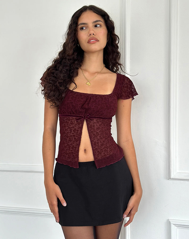 Imagen de Retina Top en Ditsy Flock Burnt Maroon