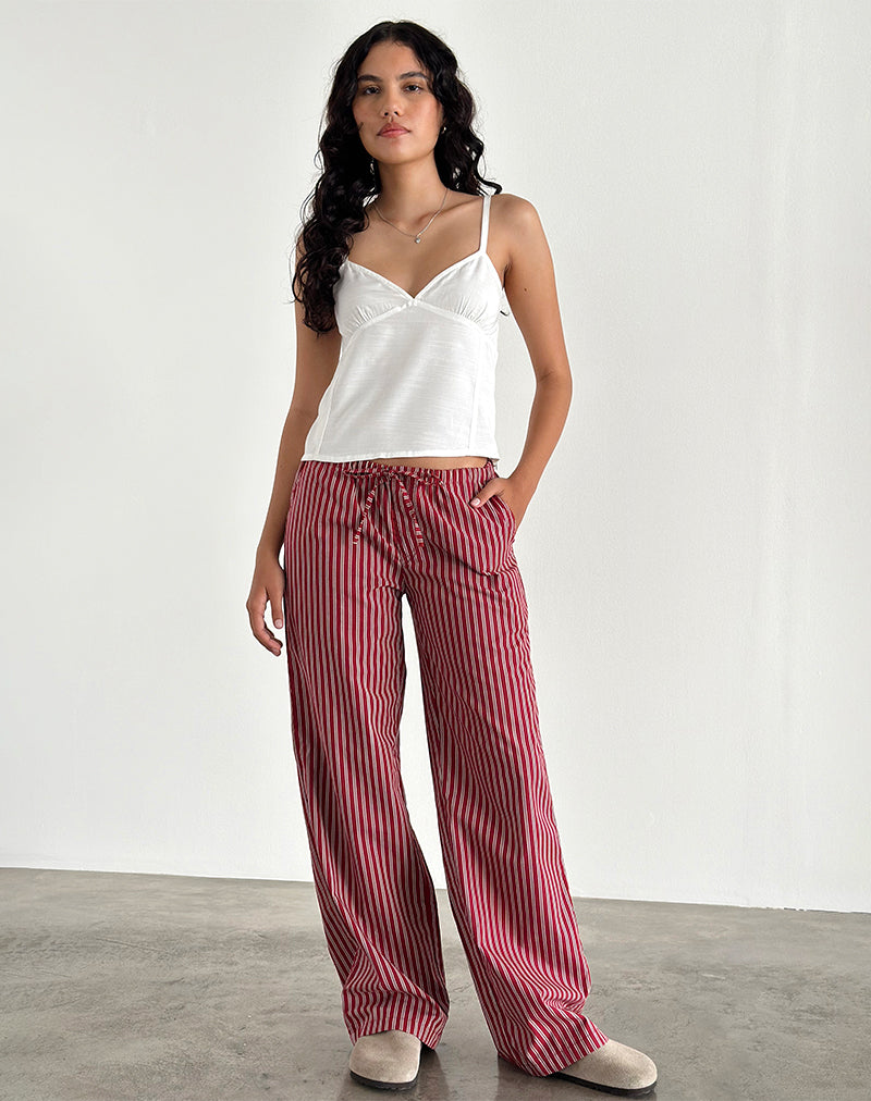 Imagen de Lirura Pantalón casual a rayas granate