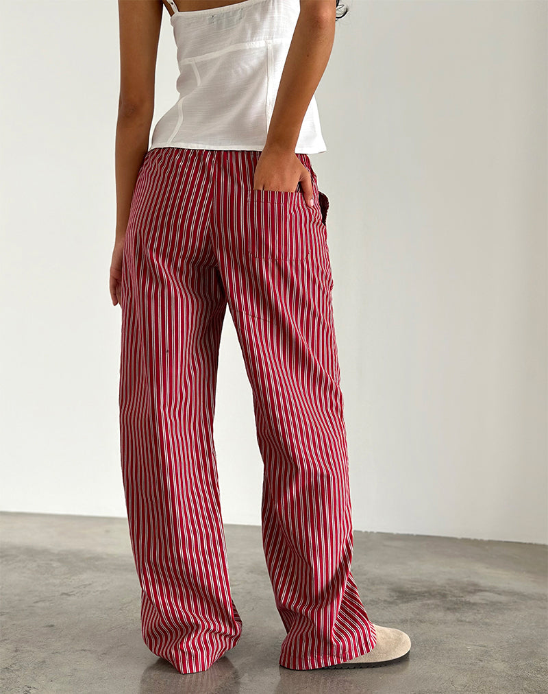 Imagen de Lirura Pantalón casual a rayas granate