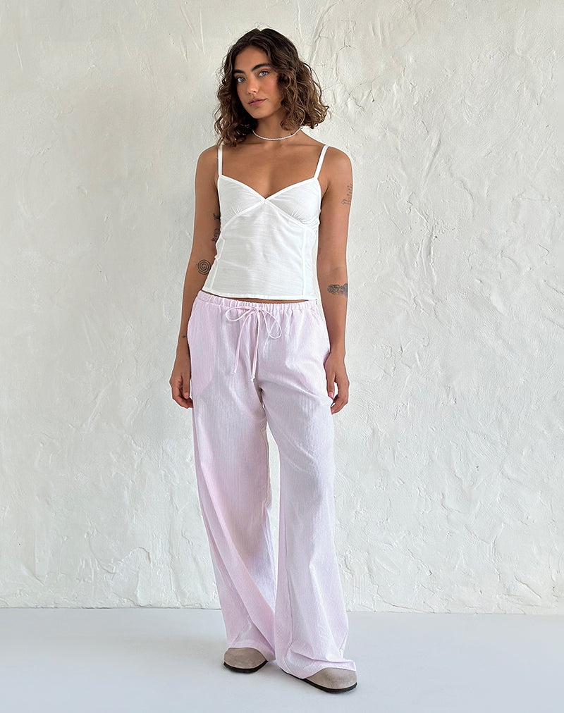 Imagen de Samir Pantalón de algodón a rayas rosa