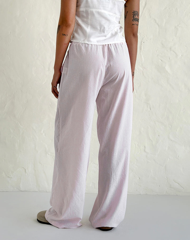 Imagen de Samir Pantalón de algodón a rayas rosa