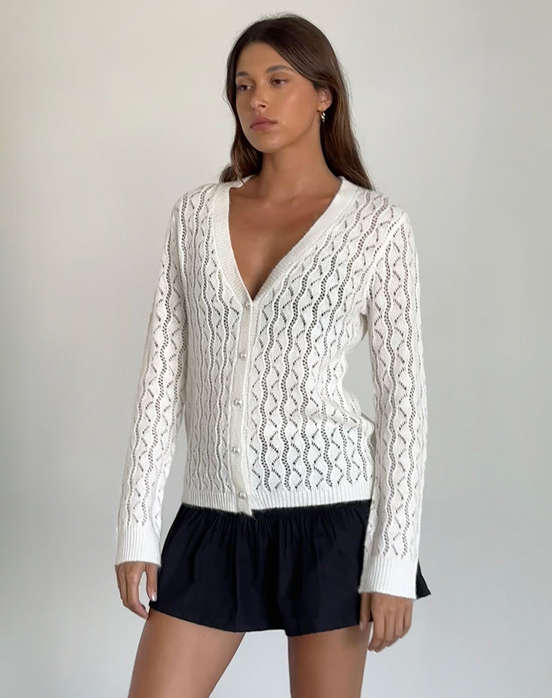 Chaqueta de punto abierta Ricani en marfil