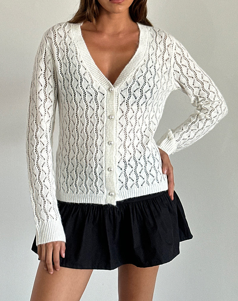 Chaqueta de punto abierta Ricani en marfil