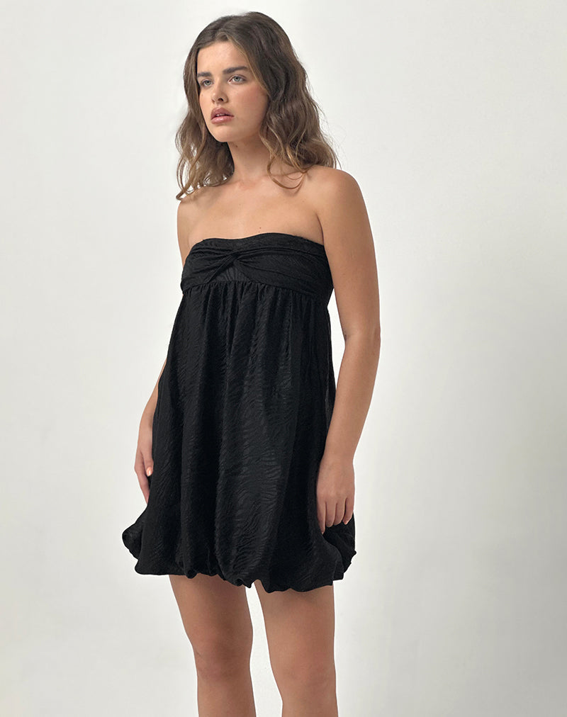 Imagen de Richie Mini Dress in Satin Jacquard Negro