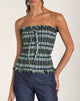 Imagen de Rigia Bandeau Top en Lino Mono Check Verde