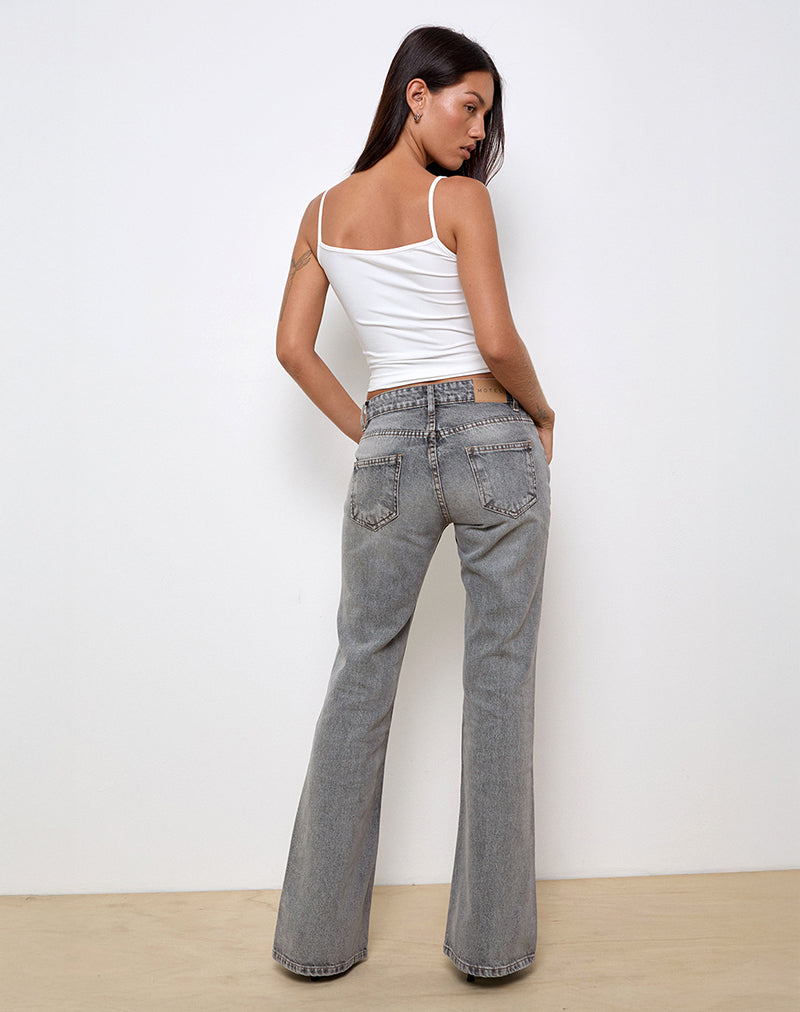 Imagen de Rigid Low Rise Flare Jeans in Grey Wash