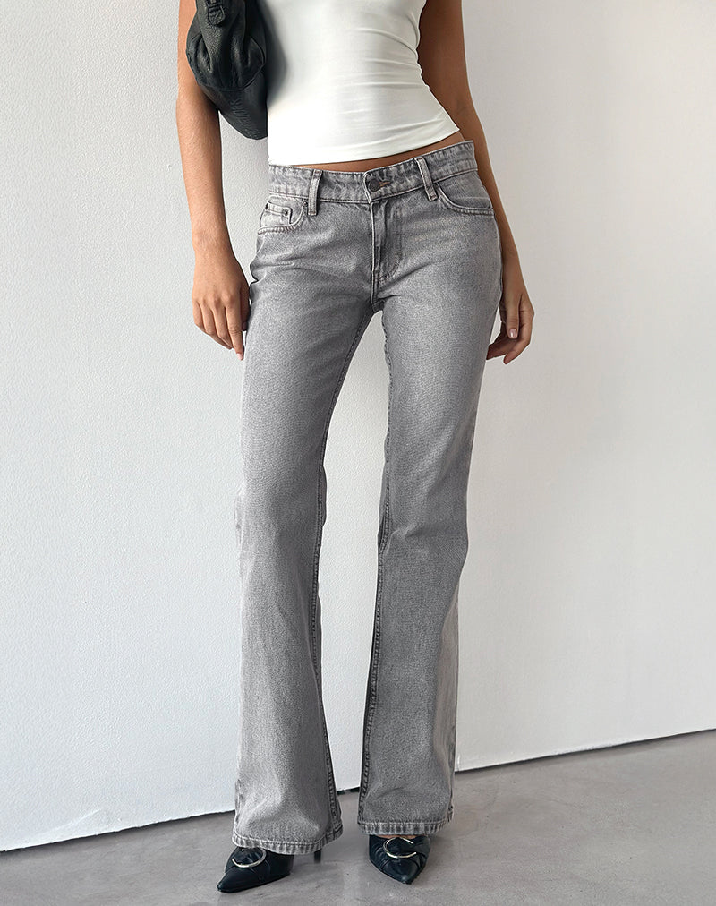 Imagen de Rigid Low Rise Flare Jeans in Grey Wash