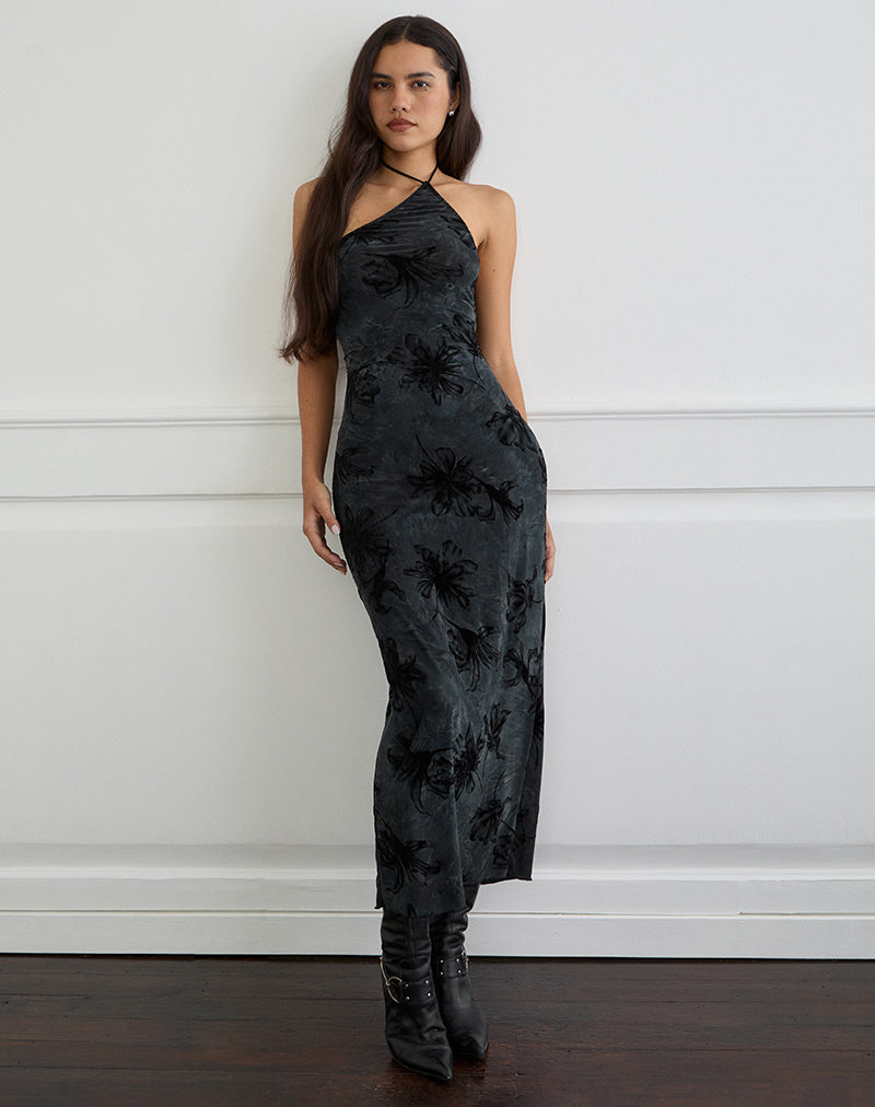 Imagen de Rikaya Maxi Dress in Burn Velvet Grey