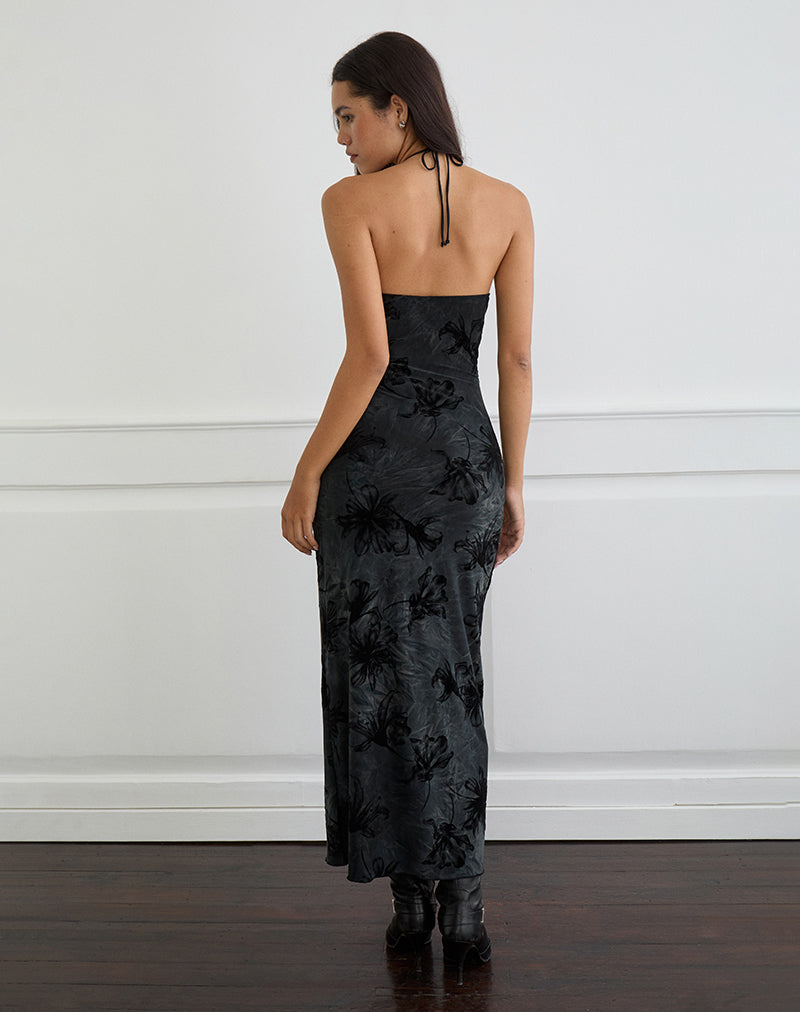 Imagen de Rikaya Maxi Dress in Burn Velvet Grey