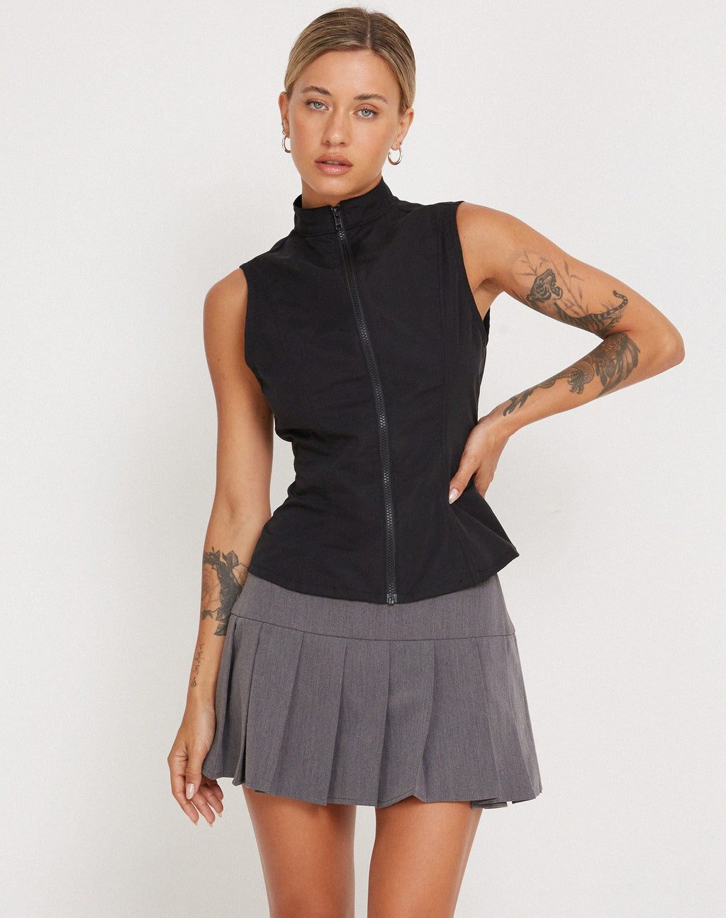 Chaleco con cremallera Rilyn en negro