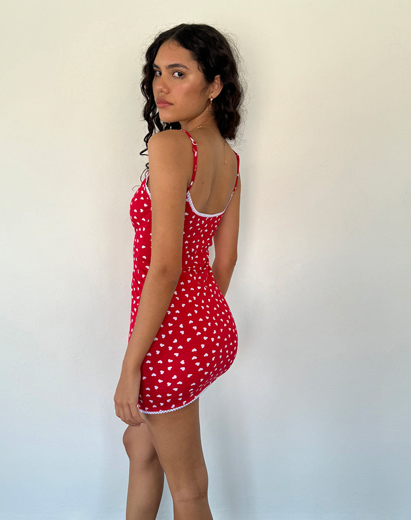 Imagen de Riniki Bodycon Mini Dress in Heart Red