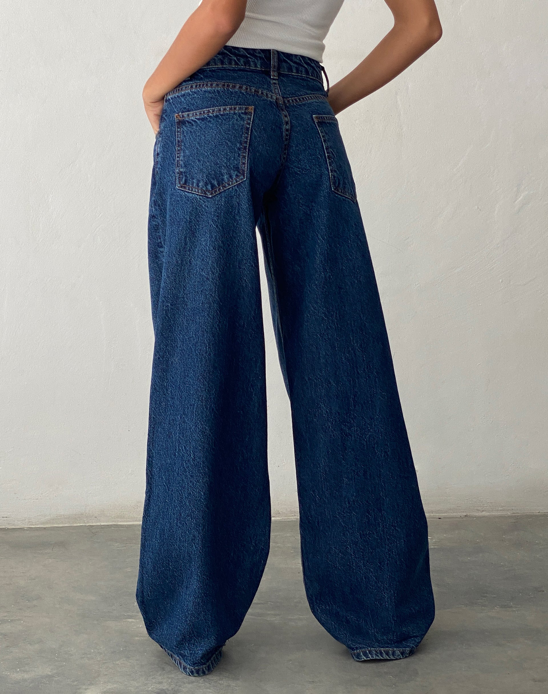 imagen de Ripped Roomy Extra Wide Low Rise Jean en Mid Blue Usado