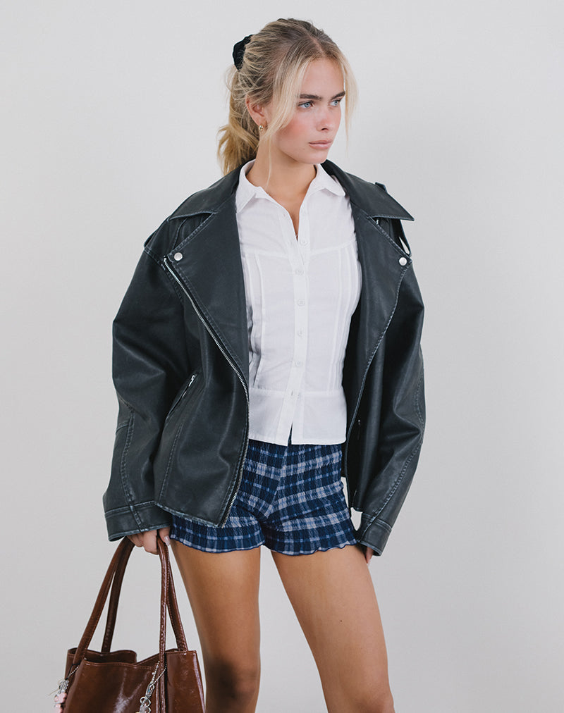 Imagen de Ritala Shorts con Camisas en Tartán Azul Oscuro