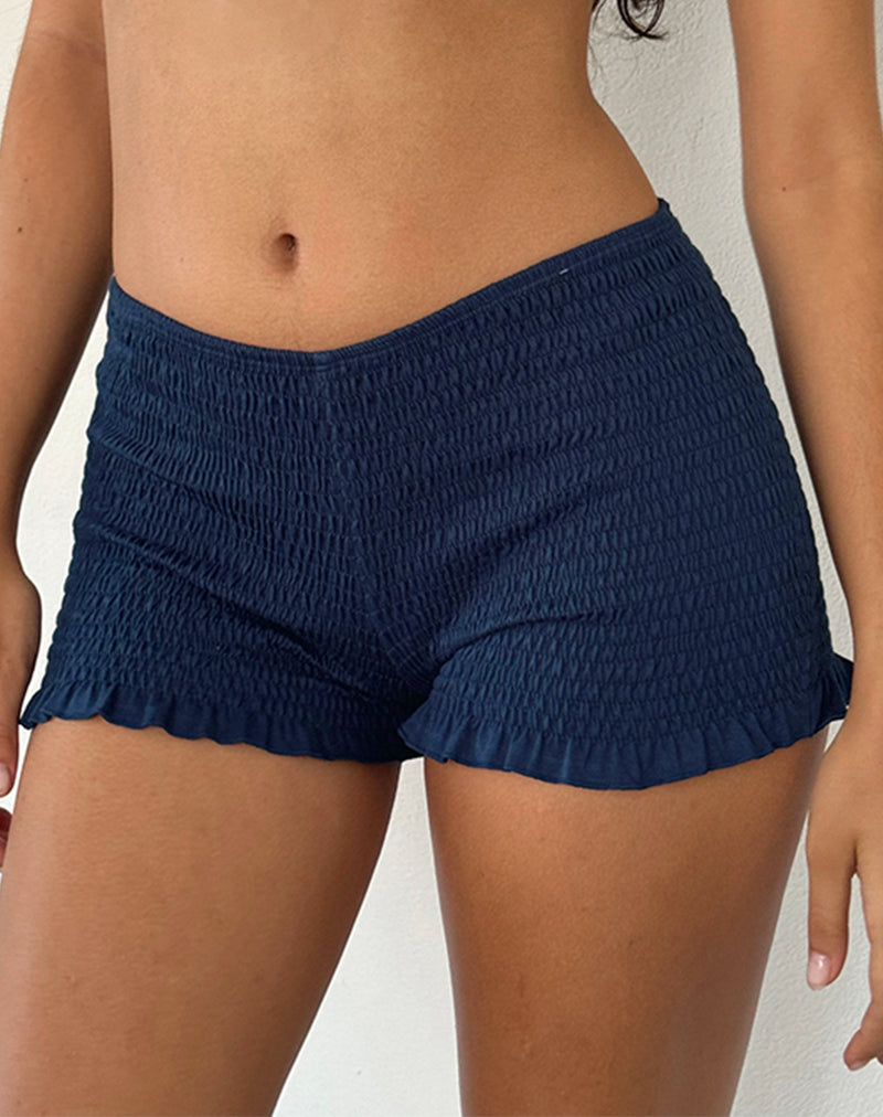 Pantalón corto Ritala Shirred Micro en azul marino