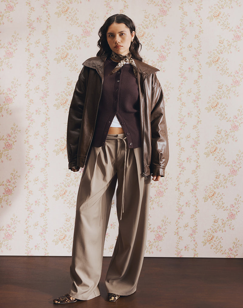 Imagen de Rivela Tie Waist Trouser in Taupe