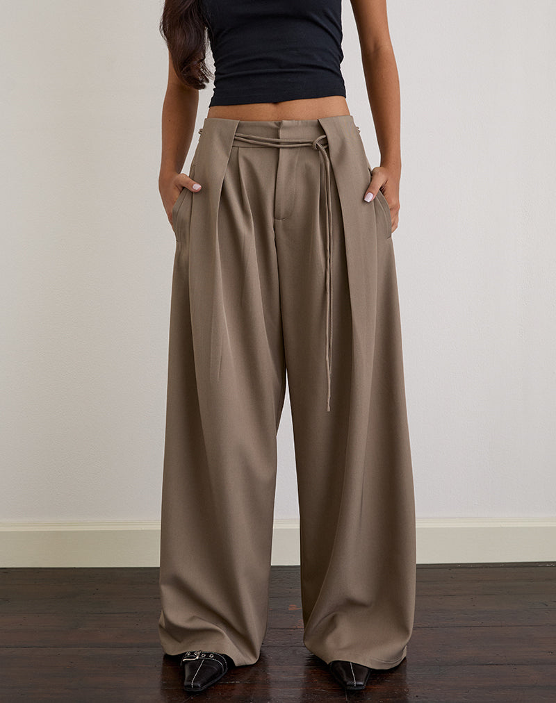 Imagen de Rivela Tie Waist Trouser in Taupe